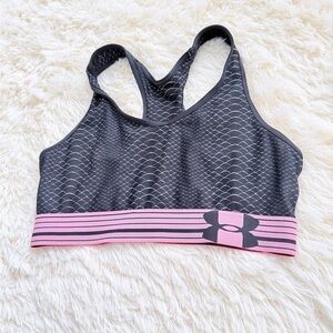 Under Armour Black and Pink Patterned Sports Bra